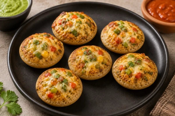 Cheesy Veggie-Stuffed Millet Paniyaram Recipe – Crispy & Healthy Snack