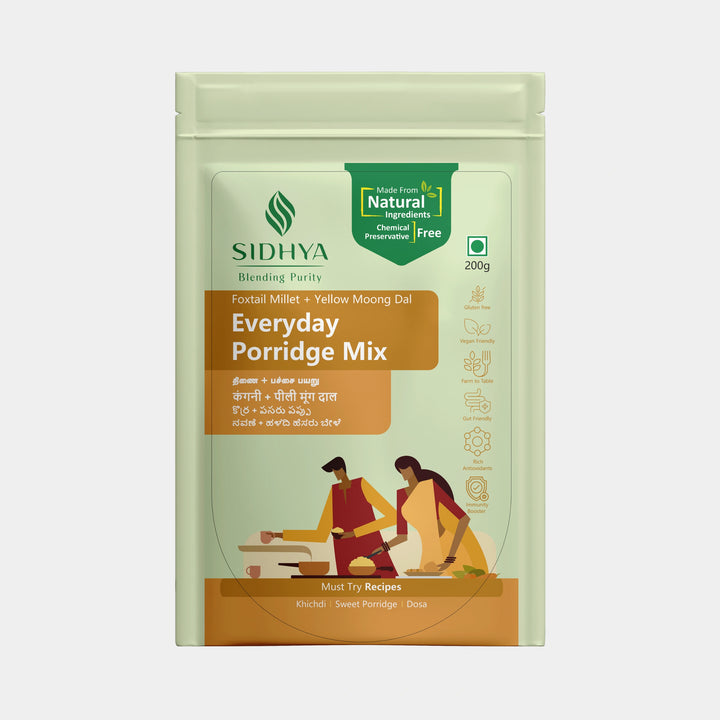 Sidhya Everyday Porridge Mix (Foxtail Millet Yellow Moong Dal) | 200 Gram