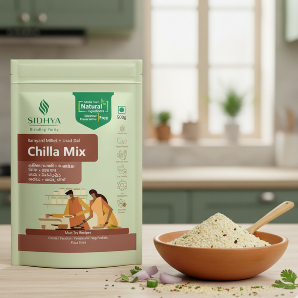 Barnyard Millet Urad Dal Chillamix instant healthy chilla mix pack