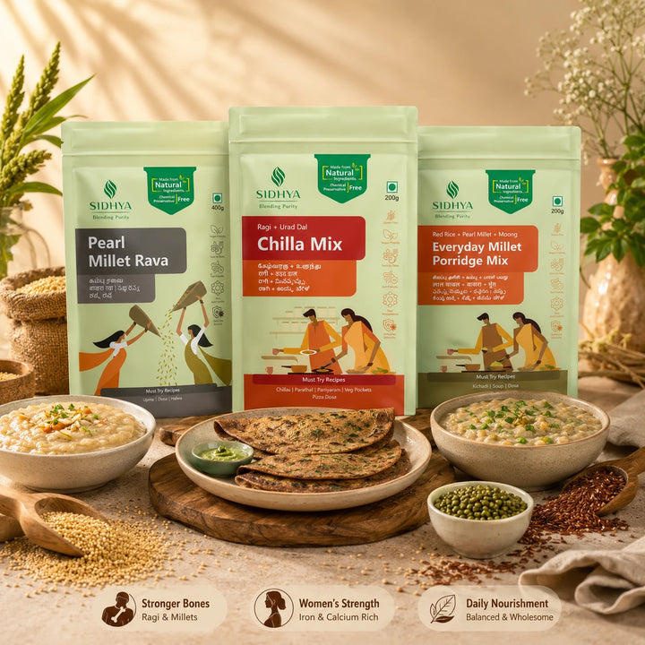 Bone & Women's Strength Combo – Ragi & Pearl Millet Pack of 3