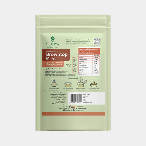 Browntop Millet Rice