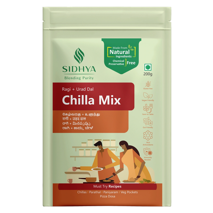 Pack of Ragi Millet Urad Dal Chilla Mix for quick meals