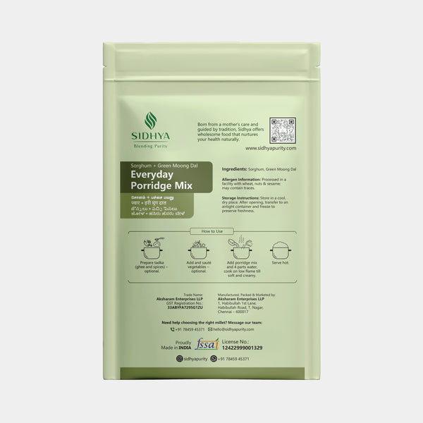 Everyday Porridge Mix pack with sorghum and green moong dal
