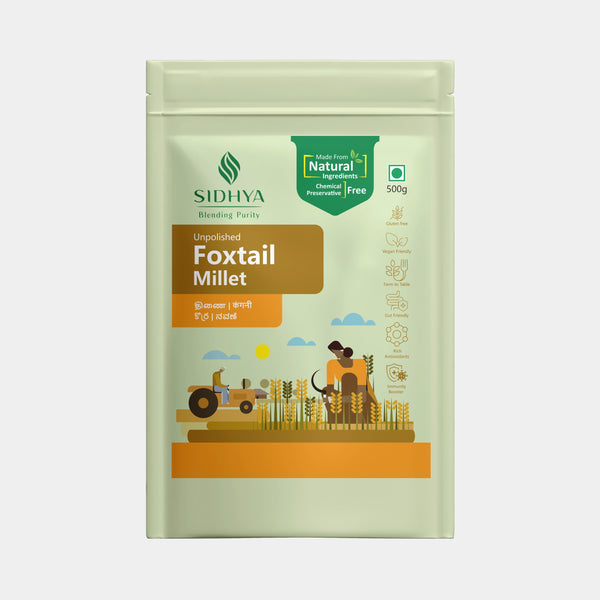 Foxtail Millet Rice packed in a clean food-grade pouch