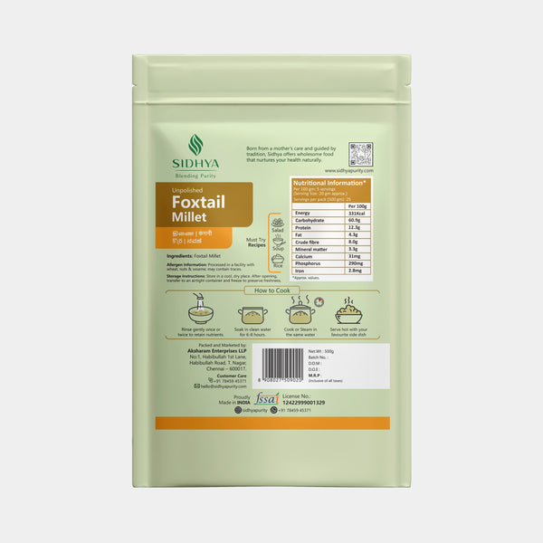 Close-up of raw Foxtail Millet Rice grains