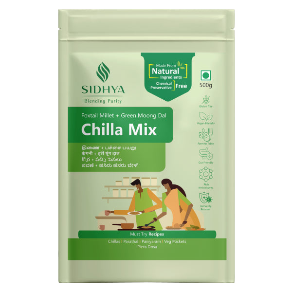Sidhya Foxtail Millet Green Moong Dal Chilla Mix | 200G