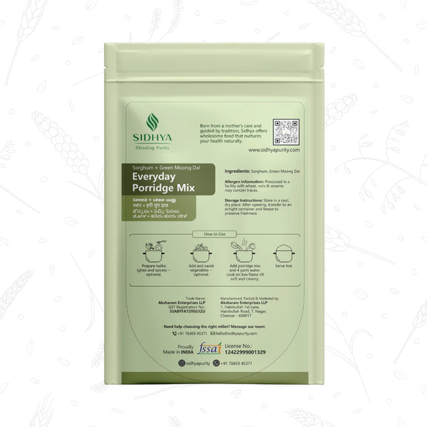 Jowar & Green Moong Millet Porridge Mix