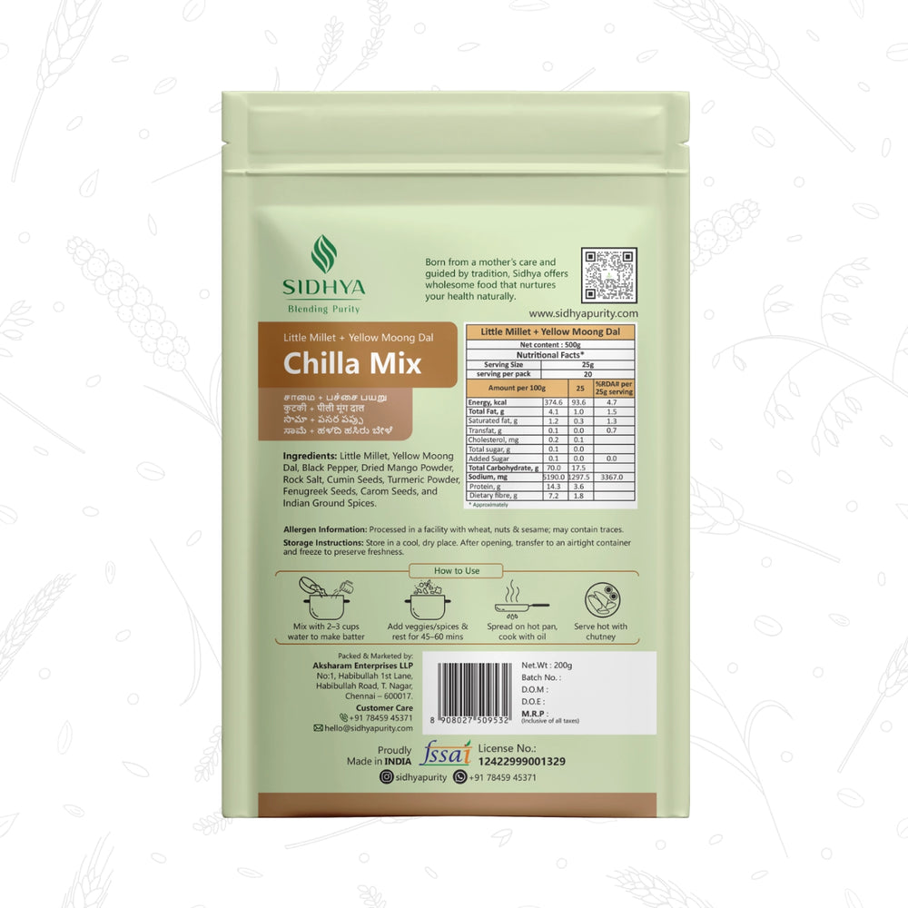 Little Millet Moong Dal Chilla Mix
