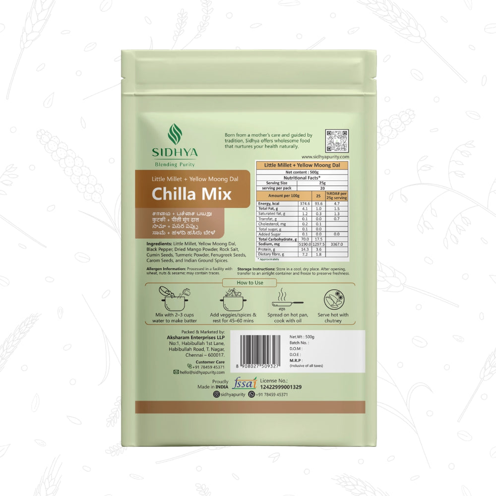 Little Millet Moong Dal Chilla Mix