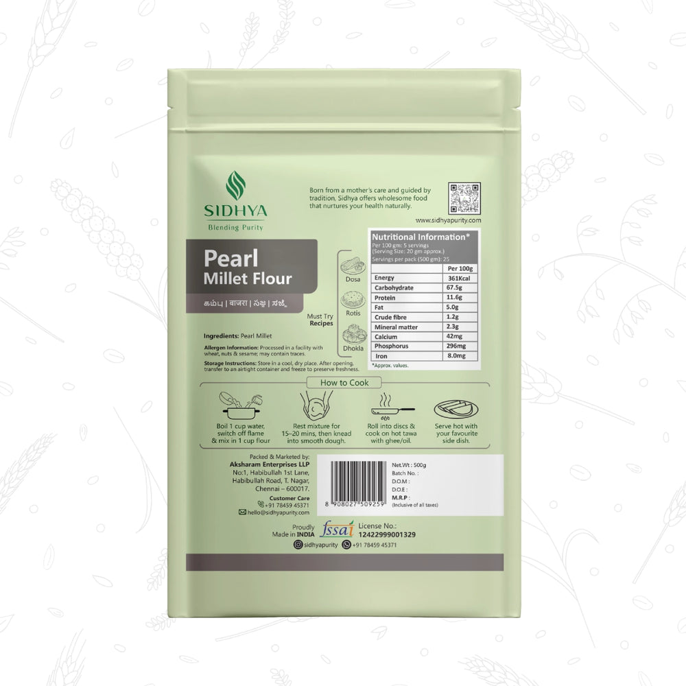 Pearl Millet Flour (Bajra Atta, Sajjala Pindi, Kambu Maavu)