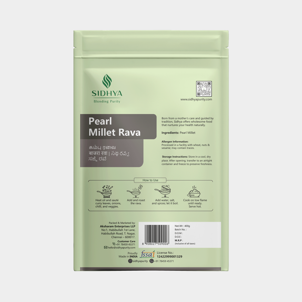 Millet Rava ideal for kids and elders