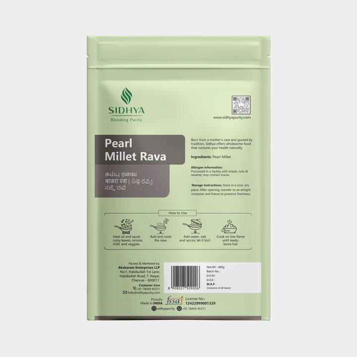 Millet Rava ideal for kids and elders
