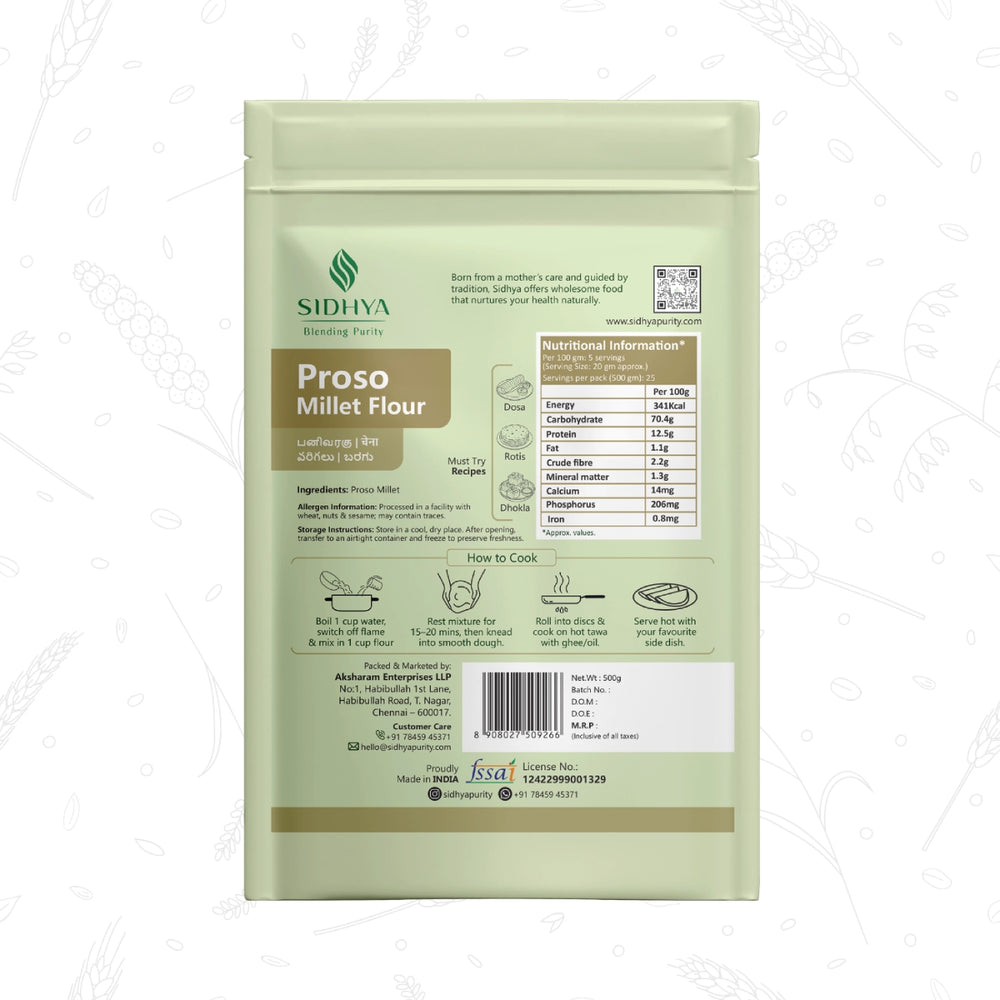 Proso Millet Flour (Cheena Atta, Varigala Pindi, Pani Varagu Maavu)