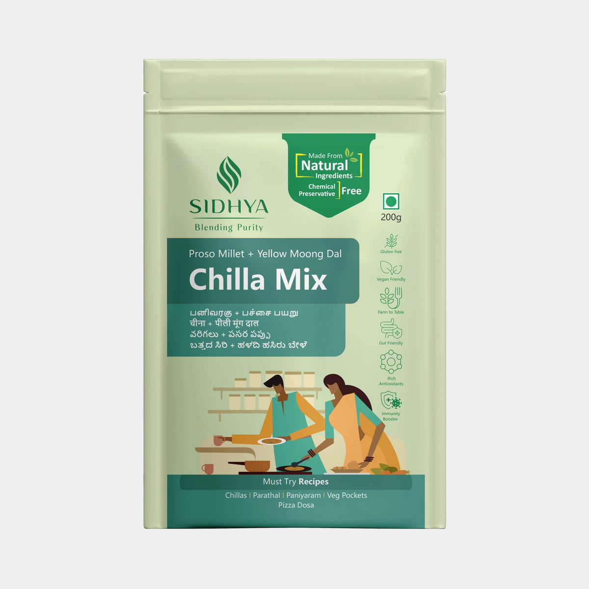 Pack of Proso Millet Yellow Dal Chilla Mix for quick meals