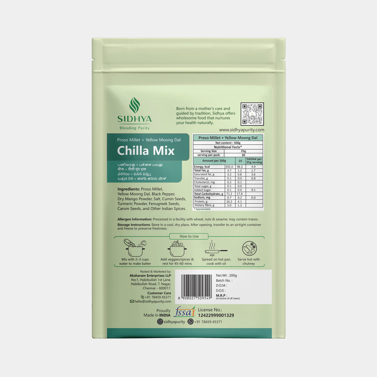 Instant Chillamix ready for healthy protein chilla cooking