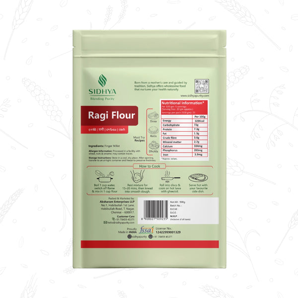 Finger Millet Flour (Ragi Atta, Ragula Pindi, Kezhvaragu Maavu)