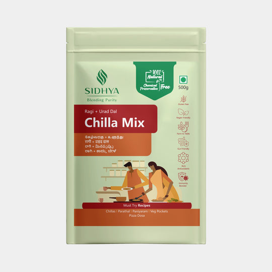 Ragi Millet Urad Dal Chilla Mix – No Maida, Gluten Free, Rich in Fibre