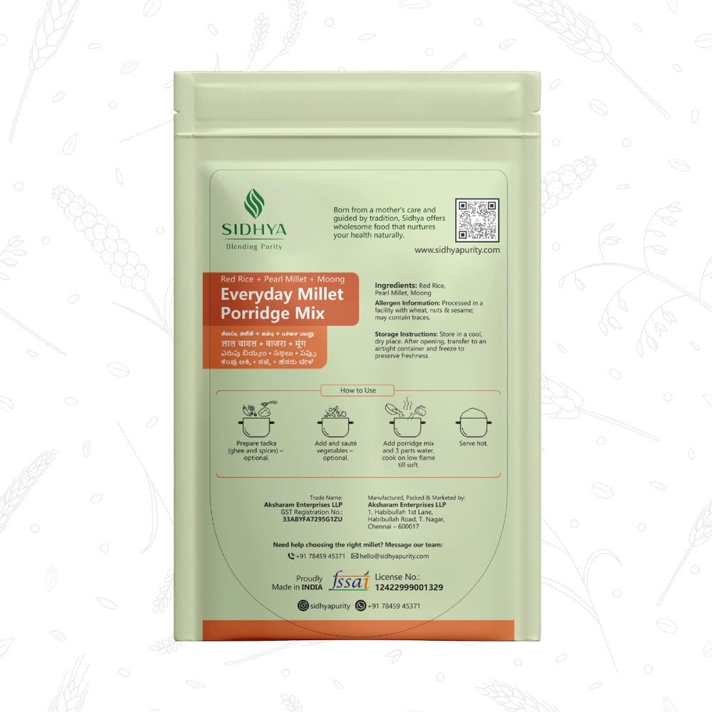 Red Rice, Bajra & Moong Millet Porridge Mix