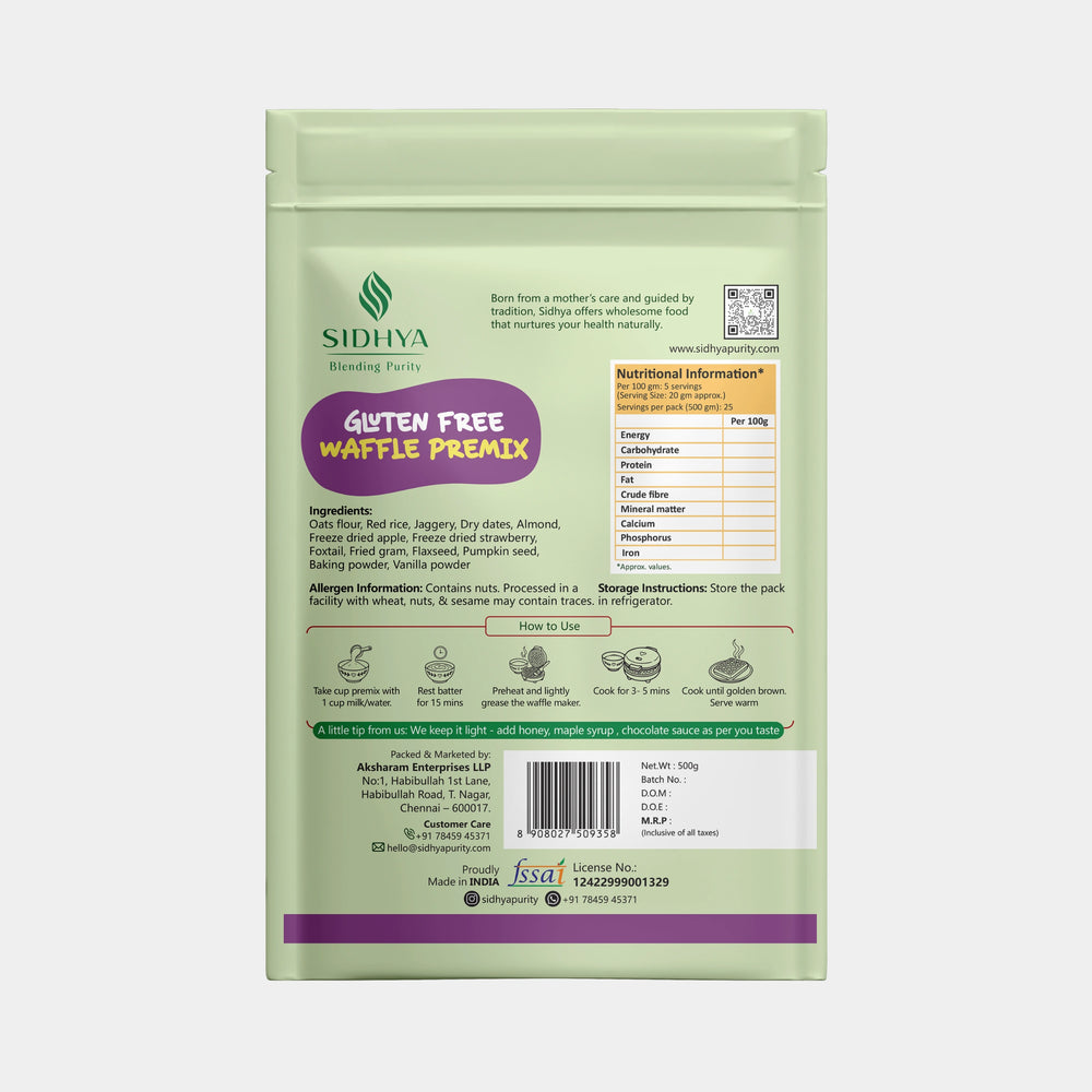 Gluten free Waffle Premix (Family Premix)